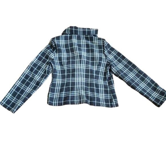Susie Rose Womens Black & White Plaid Double-Breasted Peacoat Jacket - Picture 5 of 6